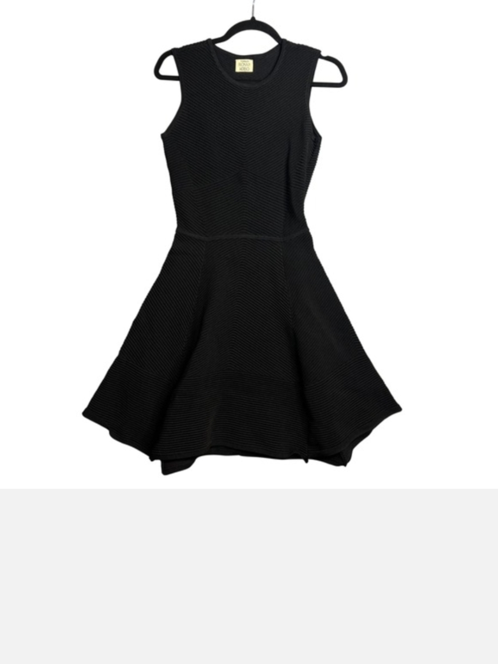Torn by Ronny Kobo Black Textured Fit & Flare Dress Size M